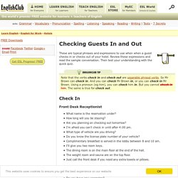 Checking Hotel Guests In and Out in English