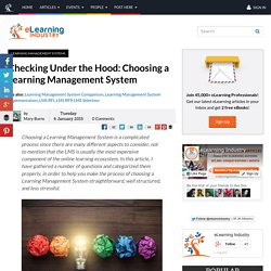 Checking Under the Hood: Choosing a Learning Management System