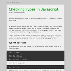 Checking Types in Javascript