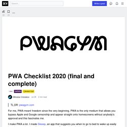 PWA Checklist 2020 (final and complete)