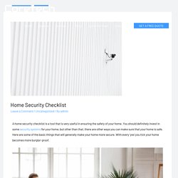 Home Security Checklist