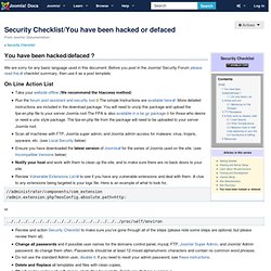 Security Checklist/You have been hacked or defaced