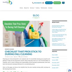 Checklist That Pros Stick To During Fall Cleaning