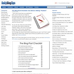 The Blog Post Checklist: Use Before Hitting “Publish”