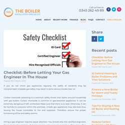 Checklist: Before Letting Your Gas Engineer In The House