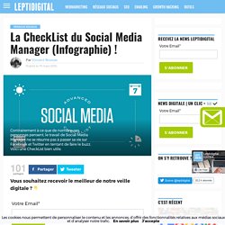La CheckList du Social Media Manager (Infographie) !