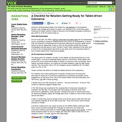 A Checklist for Retailers Getting Ready for Tablet-driven Commerce