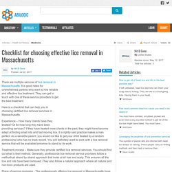 Checklist for choosing effective lice removal in Massachusetts