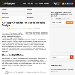 Web design and tools - A 5-Step Checklist for Mobile Website Design