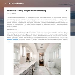 Checklist for Planning Budget Bathroom Remodeling
