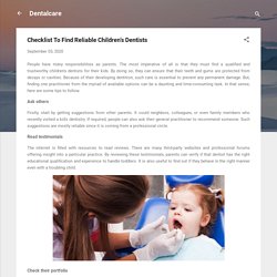 Checklist To Find Reliable Children’s Dentists