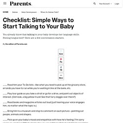 Checklist: Simple Ways to Start Talking to Your Baby