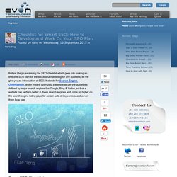 Checklist for Smart SEO: How to Develop and Work On Your SEO Plan