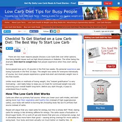 Checklist To Get Started on a Low Carb Diet: The Best Way To Start Low Carb