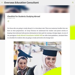 Checklist for Students Studying Abroad