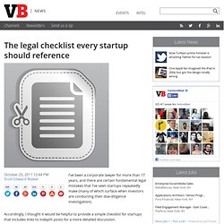 The legal checklist every startup should reference