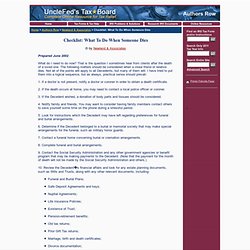 Checklist: What To Do When Someone Dies