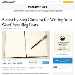 A Step-by-Step Checklist for Writing Your WordPress Blog Posts