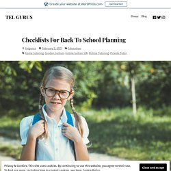 Checklists For Back To School Planning
