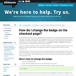 How do I change the badge on the checkout page?