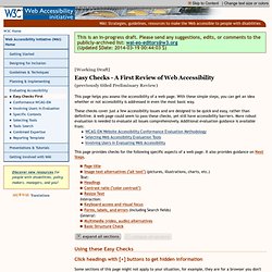 Easy Checks - A First Review of Web Accessibility