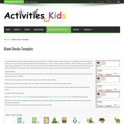 Blank Checks Template - Printable Play Checks for Kids