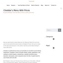 Cheddar's Menu with Prices [Updated 2021]