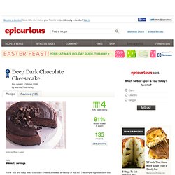 Deep Dark Chocolate Cheesecake Recipe at Epicurious