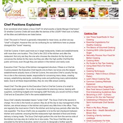 Chef Positions Explained