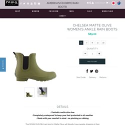 CHELSEA Matte Olive Women's Ankle Rain Boots