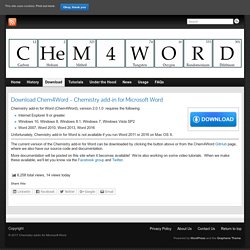 Download Chem4Word - Chemistry add-in for Microsoft Word