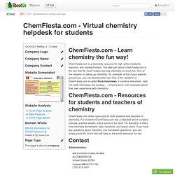 ChemFiesta.com - Virtual chemistry helpdesk for students