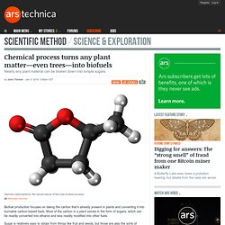 Chemical process turns any plant matter—even trees—into biofuels