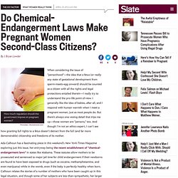 Chemical-Endagerment Laws: Are Pregnant Women Second-Class Citizens?