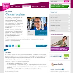 Chemical engineer Job Information