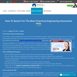 How To Search For The Best Chemical Engineering Homework Help - My Home Work