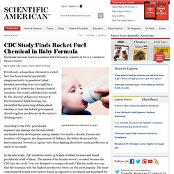 CDC Study Finds Rocket Fuel Chemical in Baby Formula