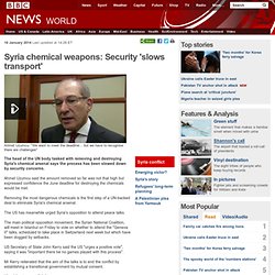 Syria chemical weapons: Security 'slows transport'