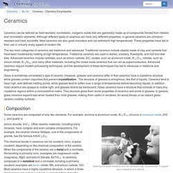 Ceramics - Chemistry Encyclopedia - structure, water, uses, elements, examples, metal, number, salt