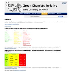 Green Chemistry Initiative - Resources