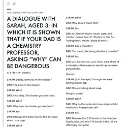 A DIALOGUE WITH SARAH, AGED 3: IN WHICH IT IS SHOWN THAT IF YOUR DAD IS A CHEMISTRY PROFESSOR, ASKING “WHY” CAN BE DANGEROUS