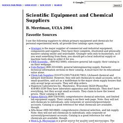 B. Merriman's Chemistry Suppliers List for Educators and Hobbyists
