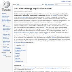 Post-chemotherapy cognitive impairment