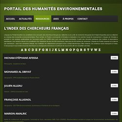 Les chercheurs français - Portail des Humanités environnementales