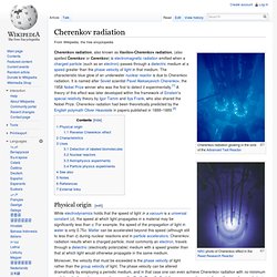 Cherenkov radiation