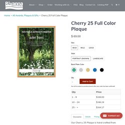 Cherry 25 Full Color Plaque