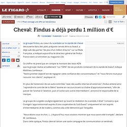 Flash Eco : Cheval: Findus a déjà perdu 1 million d'€