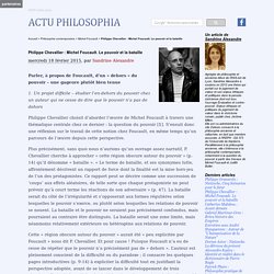 Philippe Chevallier : Michel Foucault. Le pouvoir et la bataille
