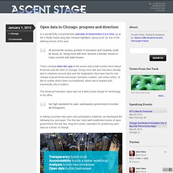 » Open data in Chicago: progress and direction Ascent Stage