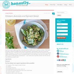 Chicken, Avocado and Spinach Salad - Honest Kitchen - Honestly... The Honest Company Blog